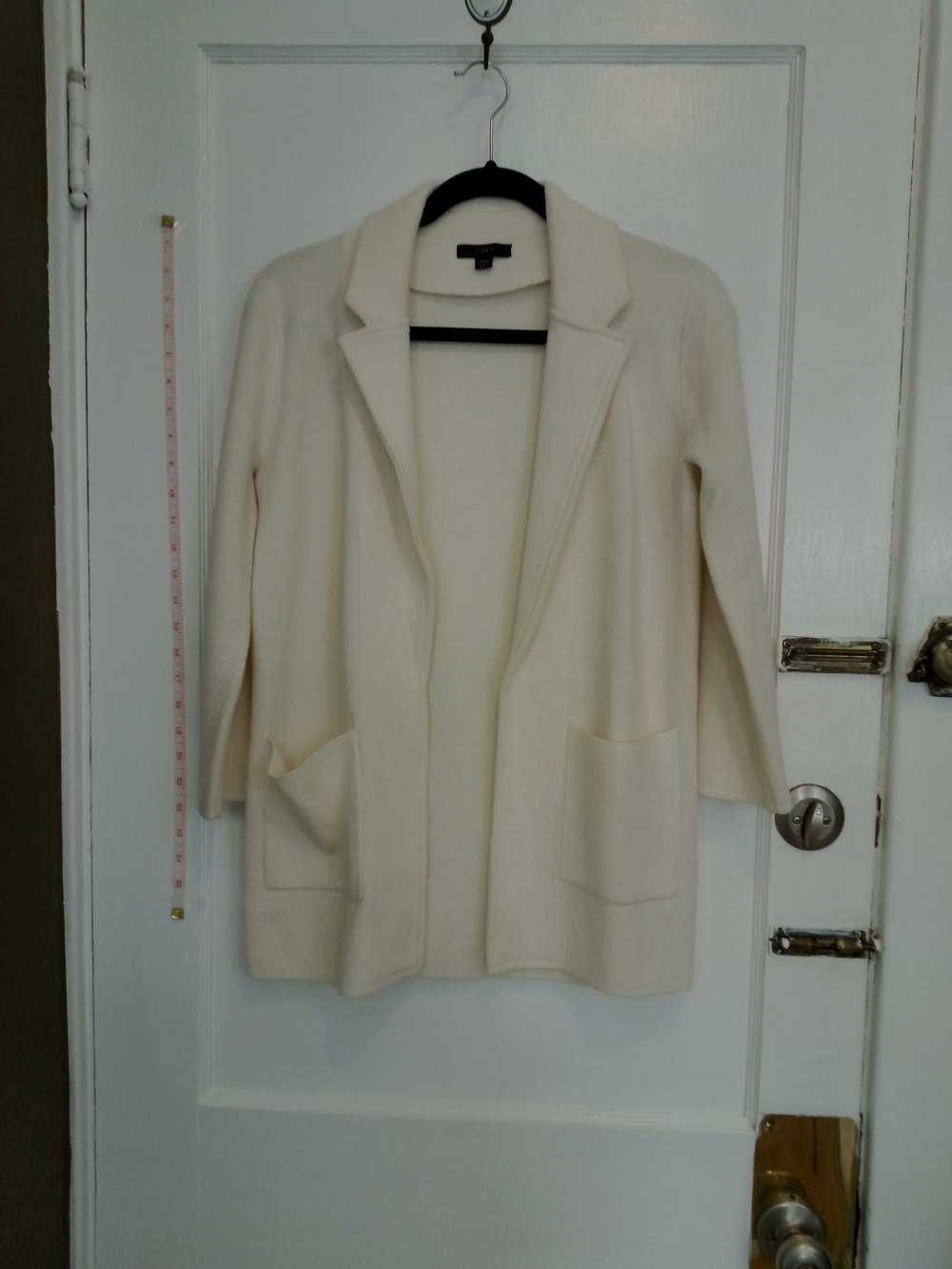 J. Crew Cream Open-Front Sweater Blazer